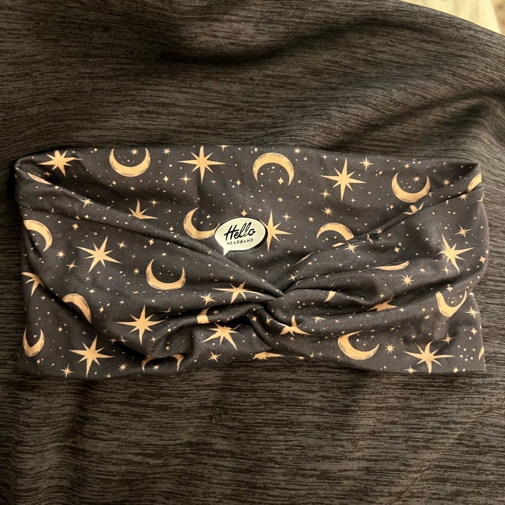 Women's Black Moon & Star Twist Headband